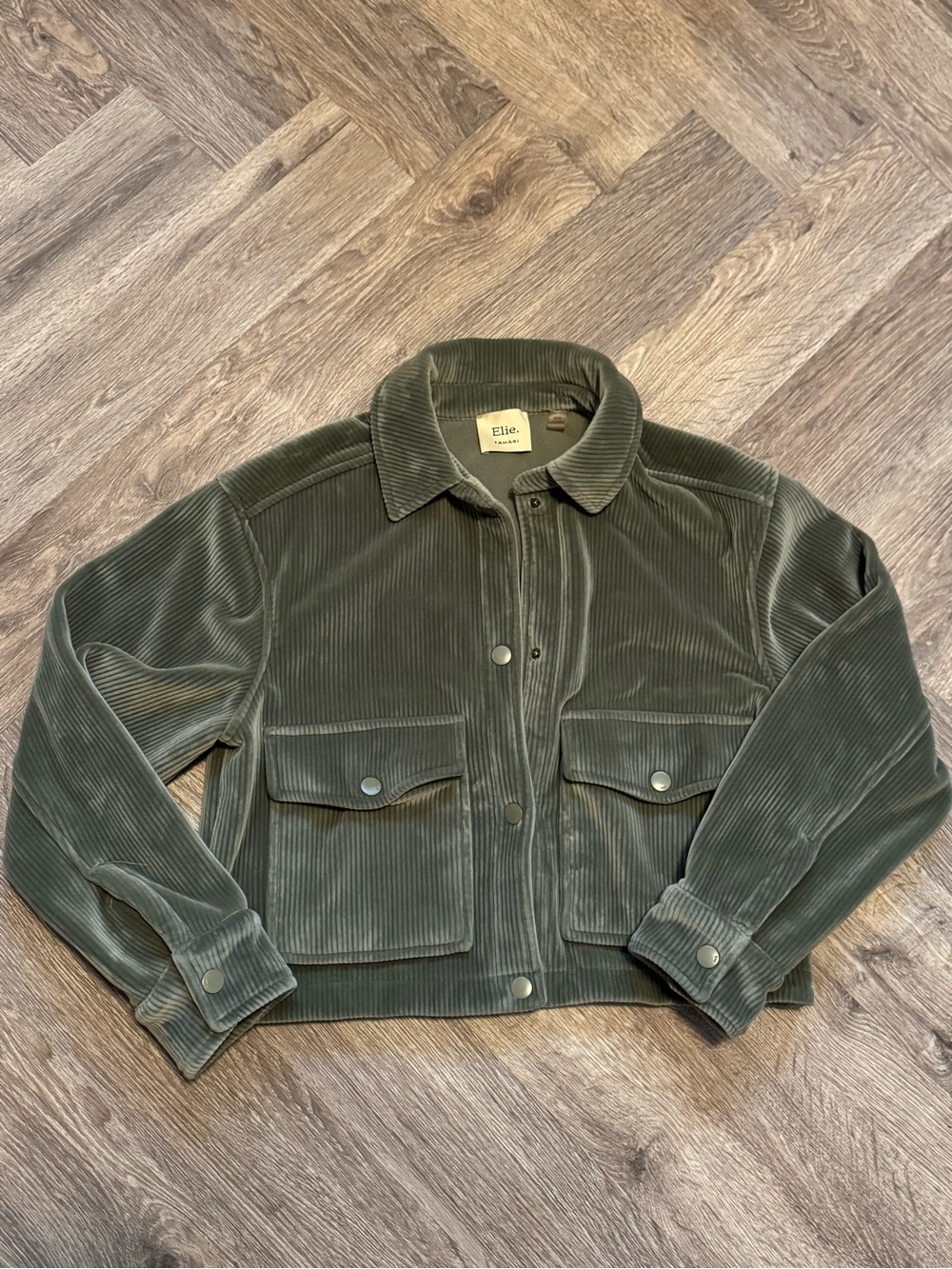 Elie Tahari Olive Green Corduroy Jacket